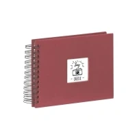 Abbildung von Hama Fotoalbum 24x17 cm (Spiral Album mit 50 schwarzen Seiten, Fotobuch Pergamin Trennblättern, zum Einkleben und Selbstgestalten) bordeaux