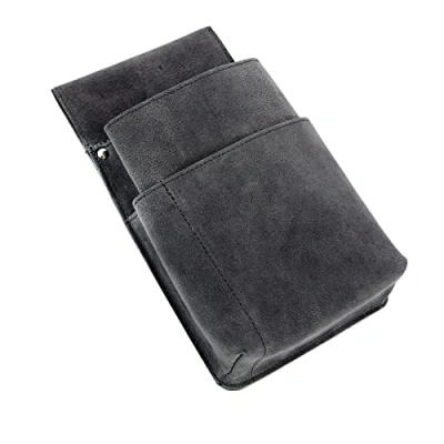 Abbildung von Alassio 42197 Gürteltasche für Kellnerbörsen, Holster Kellner Portemonnaie aus Echt Leder, Tasche Münzbörse, Halter Geldbörse im Service, Halfter ca. 22 x 14 4 cm, grau
