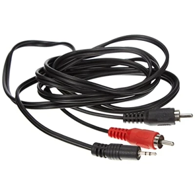 Abbildung von PremiumCord Klinke auf Cinch Y Kabel 2m, 2,5mm 2X RCA, Stecker Stecker, Jack zu Stereo Audio, Für Digitalkamera, TV, Handys, MP3, HiFi, Farbe schwarz