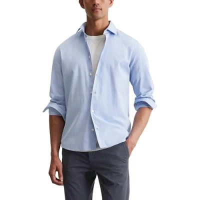 Abbildung von Marc O&#039;Polo Spread Collar LONG Sleeve Round HEM Businesshemd, Herren, Größe: Small, Multi/airblue