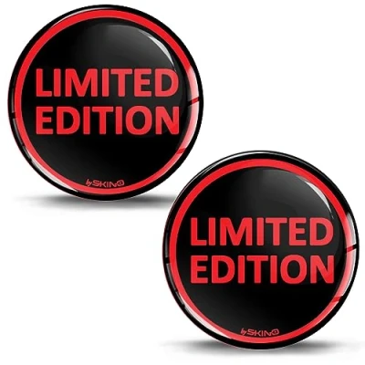 Abbildung von SkinoEu 2 x 3D Gel Silikon Stickers Limited Edition Rot Aufkleber Auto Moto Motorrad Fahrrad Skate Fenster Tür PC Tablet Laptop KS 19
