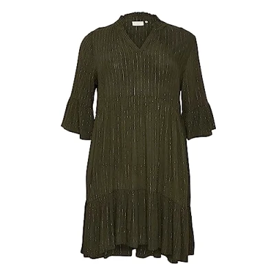 Abbildung von Kaffe Curve Kclio Glitter Freizeitkleid, Damen, Größe: 48, Forest night