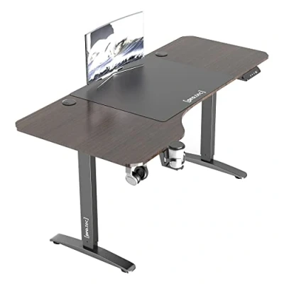 Abbildung von pro.tec Schreibtisch, »Oxnard« Höhenverstellbarer Schreibtisch 160x75cm Walnuss Optik