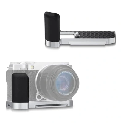 Abbildung von JJC XM5 Metall Kamera Handgriff für Fujifilm Fuji X M5 Kamera, Arca Swiss Typ Schnellwechselplatte mit Anti Rutsch Silikon L Bügel und verstärktem Griff, Silber