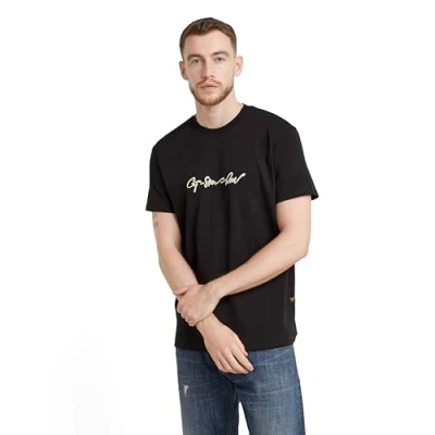 Abbildung von G STAR Script Tshirt print, Herren, Größe: XXL, Black