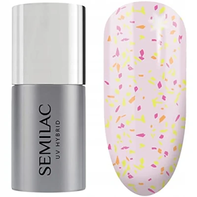 Abbildung von T26 Semilac UV Nagellack Top No Wipe Matte Peach Galaxy 7 ml