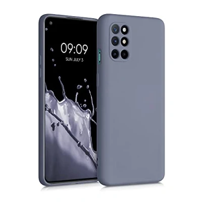Abbildung von kwmobile Hülle kompatibel mit OnePlus 8T gummierte TPU Silikon Handyhülle Schutzhülle für kabelloses Laden Case in Lavendelgrau