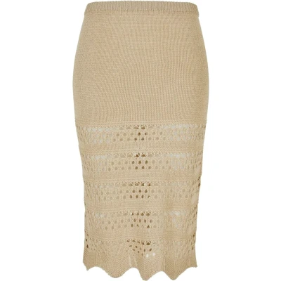 Abbildung von Urban Classics 3/4 Crochet Bleistiftrock, Damen, Größe: Large, Softseagrass