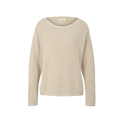 Abbildung von TOM Tailor Structured Strickpullover, Damen, Größe: 34, Beige bubble structure