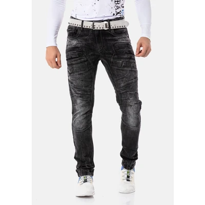 Abbildung von Cipo &amp; Baxx IM LÄSSIGEN Bikerstyle Jeans Slim Fit, Herren, Größe: 29x32, Black