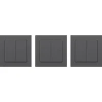 Abbildung von GIRA + Senic Friends of Hue Smart Switch Kabelloser Homekit Lichtschalter &amp; Dimmer Kompatibel mit Philips Tado Keine Batterien, kein Aufladen Made in Germany 3x Anthrazit