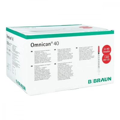 Abbildung von Omnican Insulinspr.1 ml U40 mit Kan.0,30x8 mm einz.