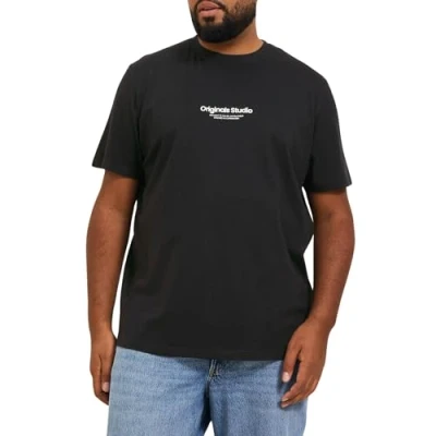 Abbildung von Jack &amp; Jones Jorvesterbro CREW NECK NOOS PLS Tshirt print, Herren, Größe: 3XL, Black