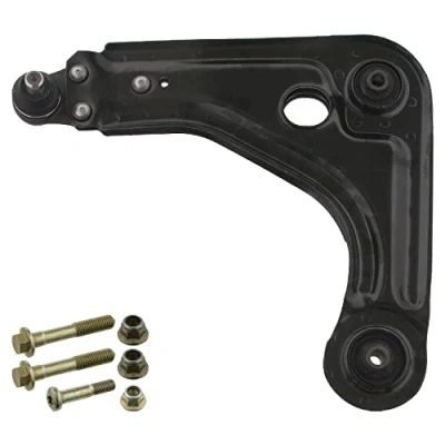 Abbildung von febi BILSTEIN 33101 Querlenker Plus mit Anbaumaterial Lager, Trag /Führungsgelenk Vorderachse links, unten Stahlblech