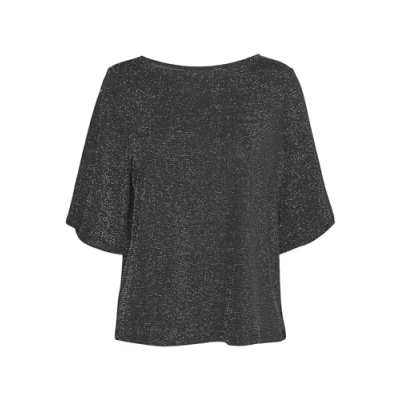 Abbildung von Vero Moda Rundhalsshirt &quot;VMKANVA 2/4 GLITTER TOP JRS&quot;, mit Glitzereffekt