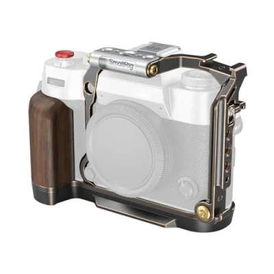 Abbildung von SMALLRIG Retro Cage für FUJIFILM X T50, Vollkäfig aus Aluminiumlegierung, mit Schnellwechselplatte Arca Swiss und Blitzschuhhalterung Mikrofon Licht, 1/4&quot; 20 Gewindelöchern 4714
