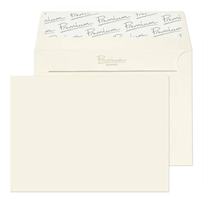 Abbildung von Blake Premium Business 39155 Briefumschläge Haftklebung Hoch Weiß Laid C6 114 x 162 mm 120 g/m² 50 Stück