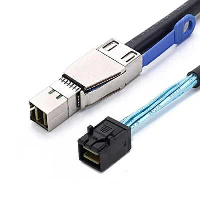 Abbildung von Allowish Mini SAS SFF 8644 with IC to 8643 Server Connection Cable (1m,Black)