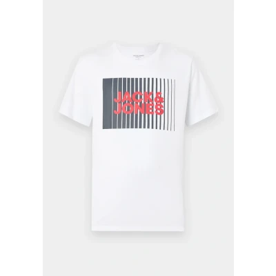 Abbildung von Jack &amp; Jones Jjecorp LOGO PLAY O NECK Tshirt print, Herren, Größe: Small, White