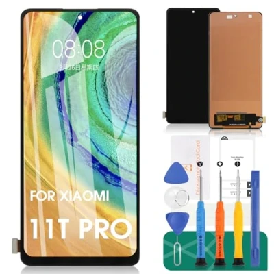 Abbildung von für Xiaomi 11T Pro 5G Bildschirm Ersatz LCD Display Touchscreen Digitizer Montage 2107113SG Reparatur Kits (Schwarz,Nicht 4g)