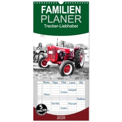 Abbildung von Familienplaner 2025 Trecker Liebhaber mit 5 Spalten (Wandkalender, 21 cm x 45 cm), CALVENDO