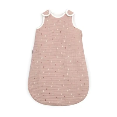 Abbildung von Ehrenkind® Musselin Babyschlafsack 2.5 TOG 100% Bio Baumwolle Rosé mit Tropfen Baby Schlafsack 74/80 Oeko Tex zertifiziert