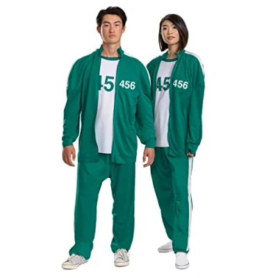 Abbildung von Disguise Unisex Erwachsene Player 456 Offizielles Squid Game Trainingsanzug Kostüme in Erwachsenengröße, siehe Abbildung, Small