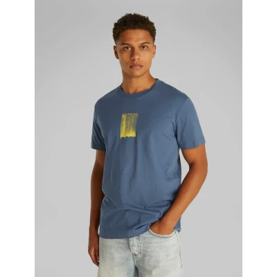 Abbildung von Calvin Klein Jeans Brush Stroke Graphic TEE Tshirt print, Herren, Größe: Medium, Vintage indigo