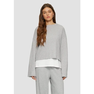Abbildung von QS Strickpullover, Damen, Größe: Large, Grau meliert