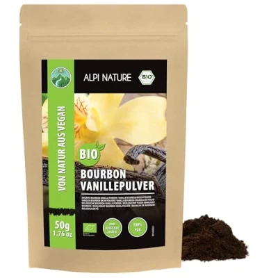 Abbildung von Bio Bourbon Vanille (50g), gemahlene Vanille, aus Schoten kontrolliert biologischem Anbau, 100% rein und naturbelassen