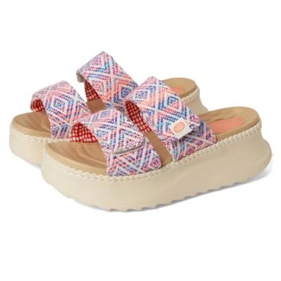 Abbildung von Hey Dude Delray Slide Surf Low Damenschuhe, Blau, Rosa, mehrfarbig, 37.5 EU