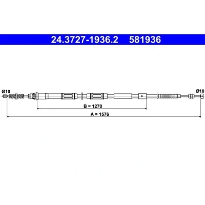 Abbildung von ATE 24.3727 1936.2 Handbremsseil 1576 TOYOTA: Auris Schrägheck