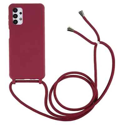 Abbildung von CoverKingz Handykette kompatibel mit Samsung Galaxy A13 4G/A13 5G/A04s Handyhülle Case Handyschutzhülle Silikonhülle Cover Handy Hülle zum Umhängen Rot