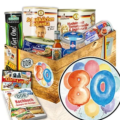 Abbildung von 80. Geburtstagsgeschenke 80 Geburtstag Geschenke Set DDR Ostpaket
