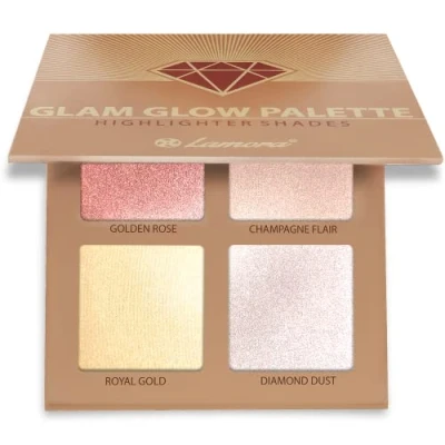 Abbildung von Highlighter Palette Makeup Puder Schminke 4 Besondere Schimmer Farben Mit Spiegel Für Helle &amp; Dunkle Haut Vegan, Tierversuchsfrei