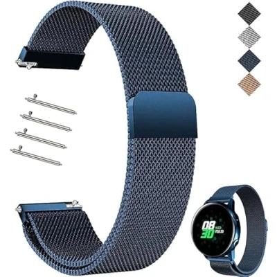 Abbildung von Edelstahl Mesh Uhrenarmband Armband [14 24mm] für Smartwatches Magnetverschluss &amp; Werkzeugfreie Anpassung Premium Metallgitter Design Wasserdicht Atmungsaktiv Unisex Business/Sport/Outdoor