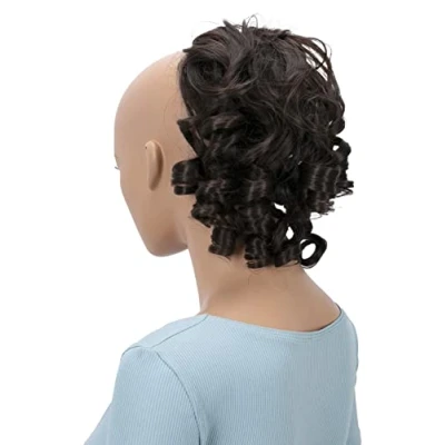 Abbildung von CAISHA Haarteil Haargummi Lena Hochsteckfrisuren Brautfrisuren Voluminös Gelockt Unordentlich Dutt Kunstfaser DM17cm Schokobraun G31L