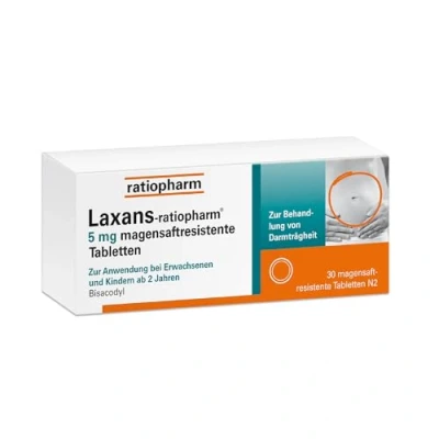 Abbildung von Laxans ratiopharm 5 mg magensaftres.Tabl 30 St