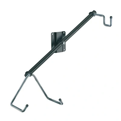 Abbildung von K&amp;M 16296 A Gitarren Wandhalter Schwarz Schräge Präsentations Haltung Auflagebügel 360 verstellbar aus Stahl