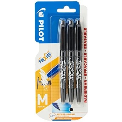 Abbildung von 12 x Pilot Tintenroller Frixion 07 schwarz Blister mit 3 Stück