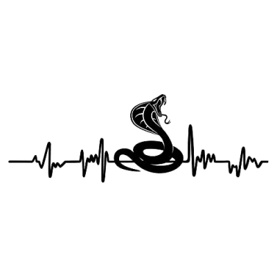Abbildung von Finest Folia Aufkleber Herzschlag Tiere Breite 27cm Lifeline Heartbeat Deko Sticker Selbstklebend für Auto Kühlschrank Laptop Autoaufkleber K150 (Schwarz Glanz, 24 Schlange)