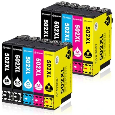 Abbildung von BYBEIBY 502XL Druckerpatronen Kompatibel für Epson 502 XL Patronen Multipack Workforce WF 2860DWF 2865DWF 2880DWF 2885DWF Expression Home XP 5100 5105 5150 5155(10 Pack)