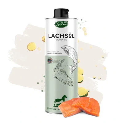 Abbildung von La Pura Lachsöl mit Omega 3 für Hunde, Katzen und Pferde 1 l