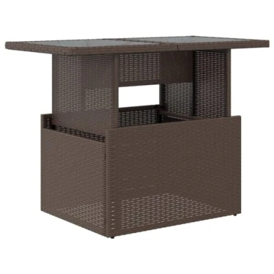 Abbildung von vidaXL Gartentisch mit Glasplatte Braun 100x55x73 cm Poly Rattan (1 St)