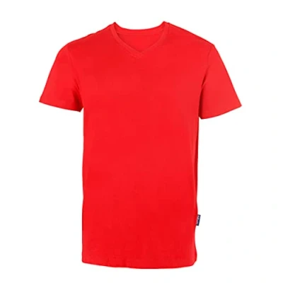 Abbildung von HRM Herren Luxury V Neck Tee, rot, Gr. 5XL I Premium T Shirt Ausschnitt aus 100% Bio Baumwolle Basic bis 60C waschbar Hochwertige &amp; nachhaltige Bekleidung