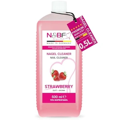 Abbildung von NAILS FACTORY N&amp;BF Nagel Cleaner mit Duft 500ml für Gelnägel Nagelreiniger Nail 70% Isopropanol Alkohol in Studioqualität zum Entfetten und Reinigen (Erdbeer)