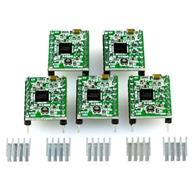 Abbildung von Paradisetronic.com 5X A4988 Schrittmotor Treiber Modul mit Kühlkörper, z.B. für RAMPS 1.4/1.6, CNC Shield, 3D Drucker, Mega i3, Prusa Mendel