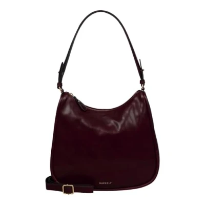 Abbildung von Burkely Leder Schultertasche Umhängetasche Vintage Veda Hobo Round Bag Cherry weinrot
