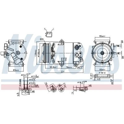 Abbildung von NISSENS 890588 Kompressor VS16X 12 PAG 46 R 134a FORD: FOCUS 3 Turnier, 3, Grand C Max