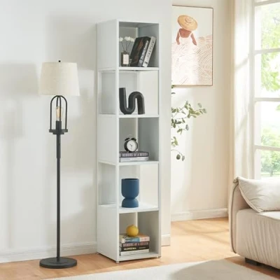 Abbildung von [en.casa] Standregal Finspång Bücherregal Bücherschrank Regal Mehrzweckregal 185x38x38 cm Weiß